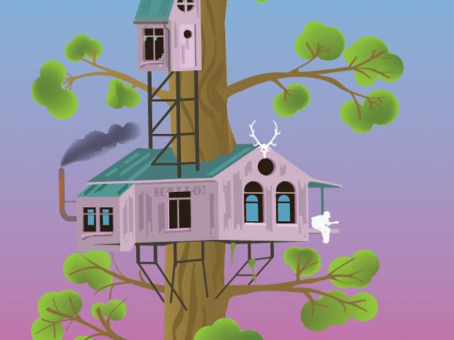Happy village tree